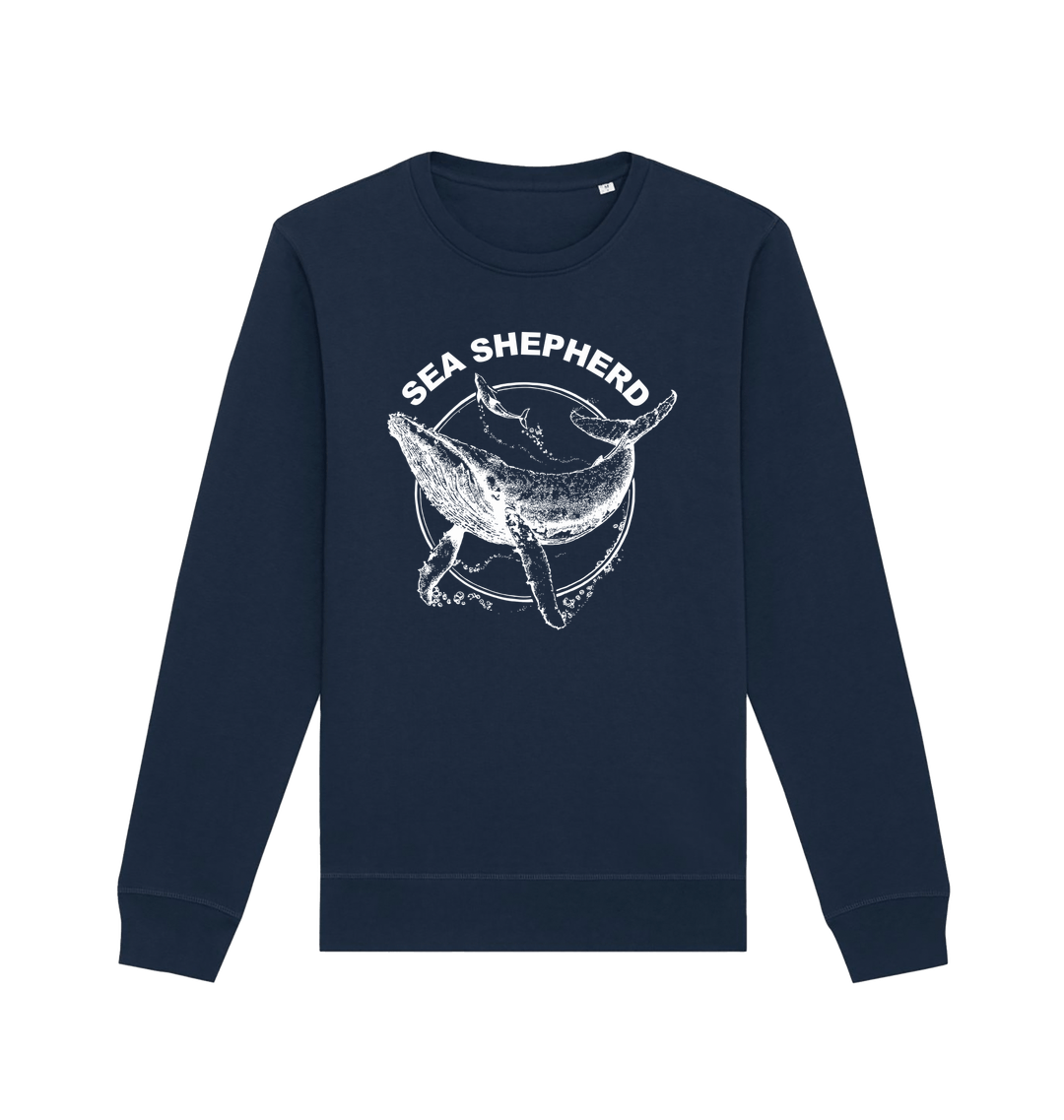 French Navy Printed Sweater Front